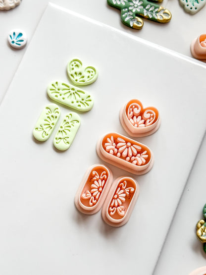 Talavera Amora Clay Cutter: Heart Floral Shape for Polymer Clay