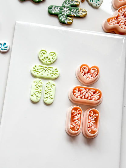 Talavera Amora Clay Cutter: Heart Floral Shape for Polymer Clay