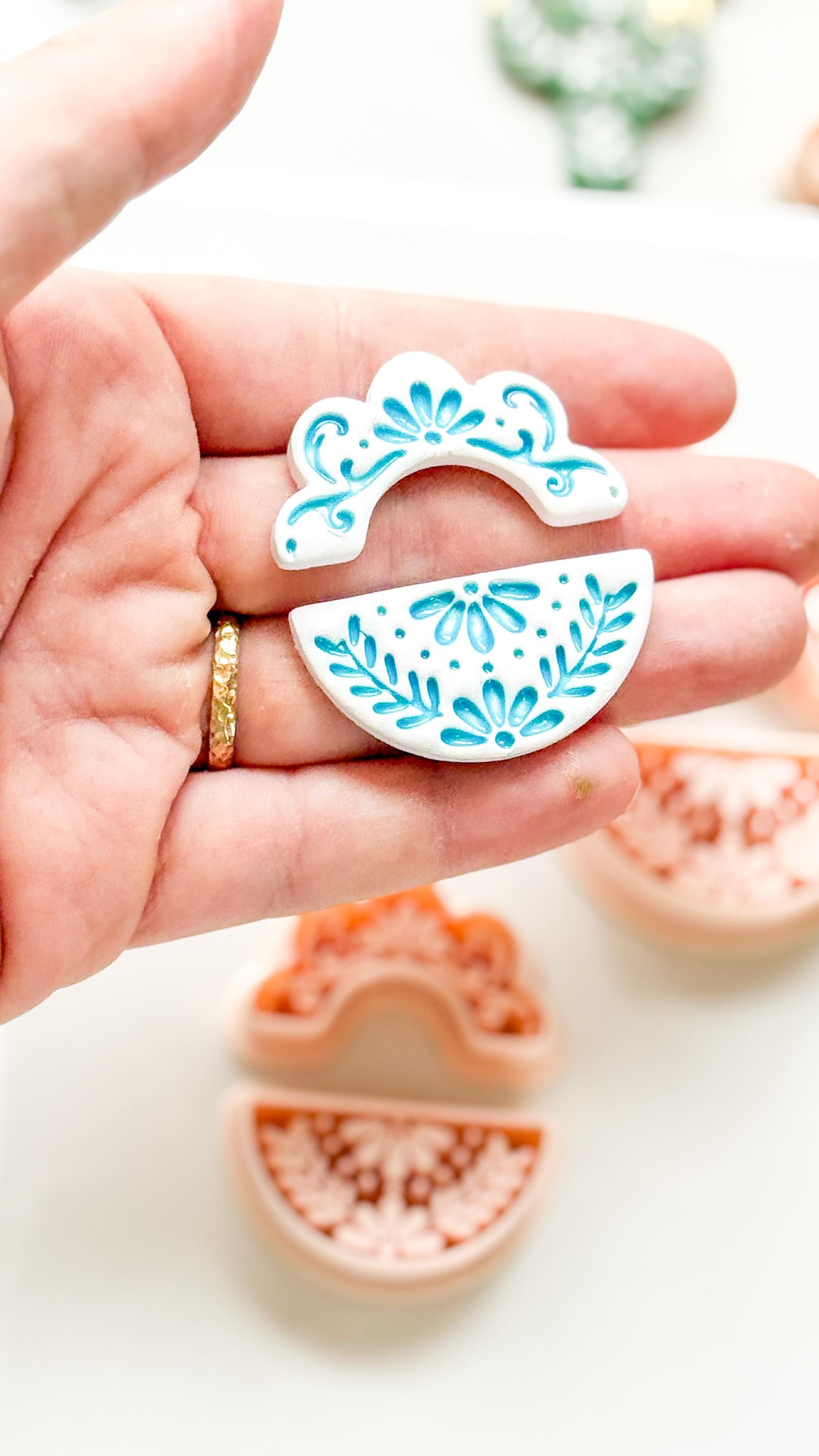 Cuatro Cutter Set: Floral Geometric Shape for Polymer Clay