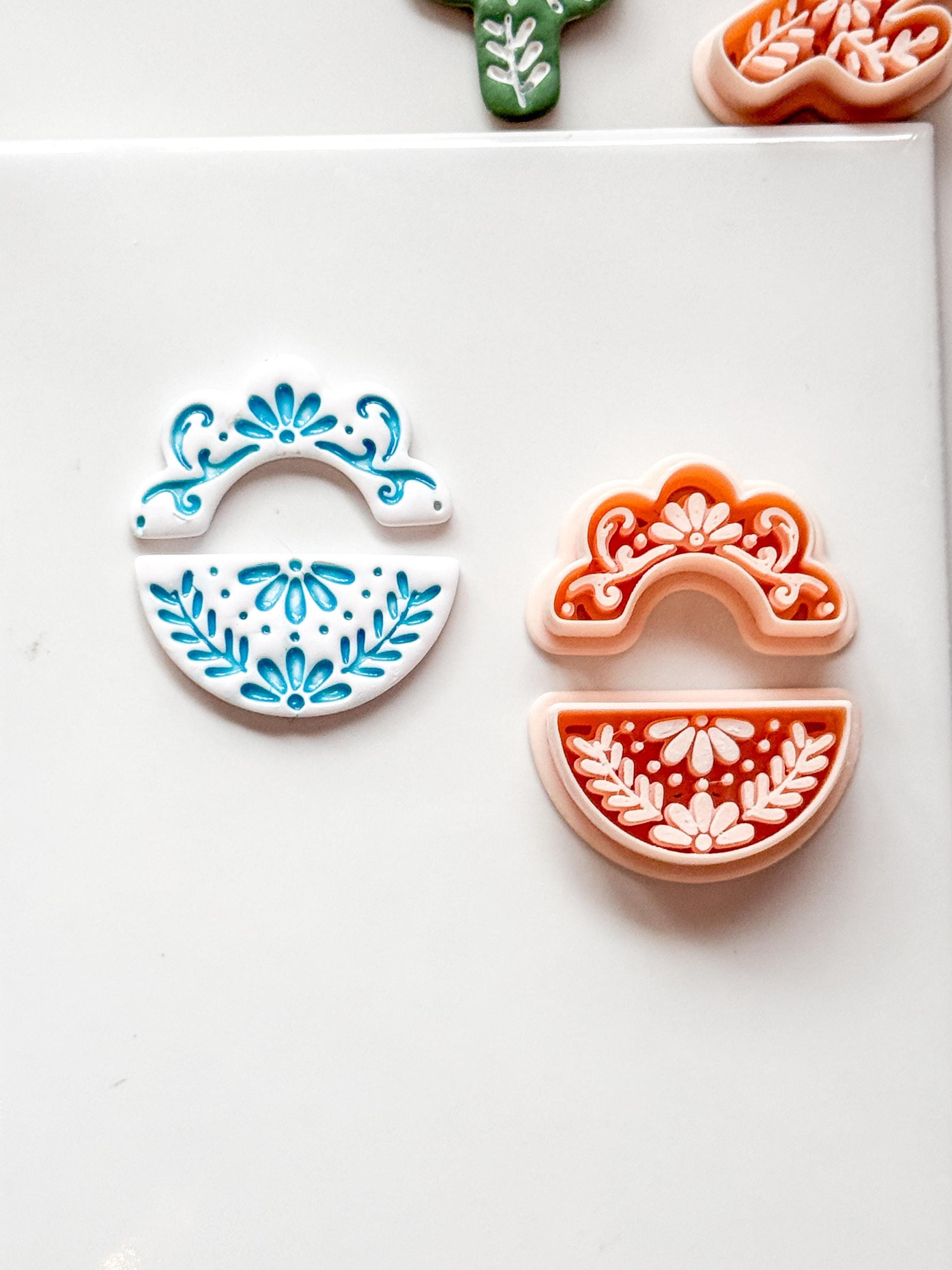Cuatro Cutter Set: Floral Geometric Shape for Polymer Clay