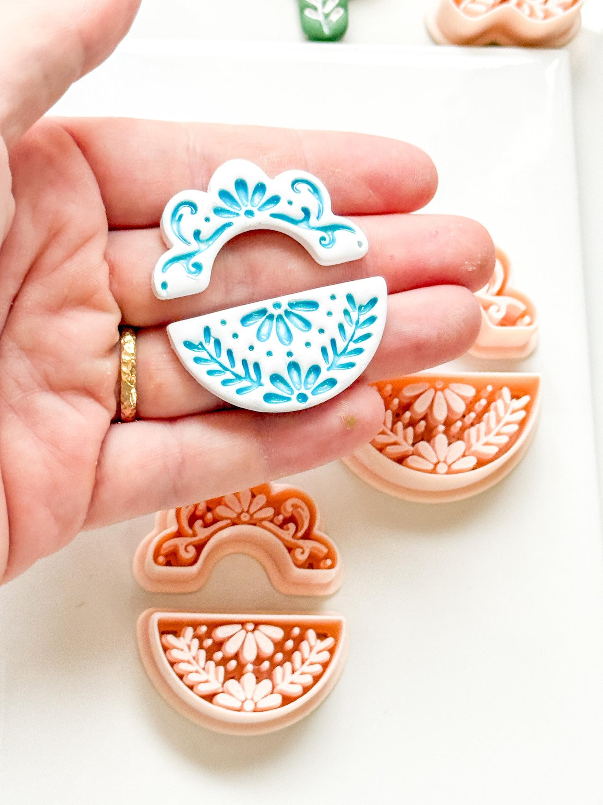 Cuatro Cutter Set: Floral Geometric Shape for Polymer Clay
