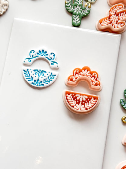 Cuatro Cutter Set: Floral Geometric Shape for Polymer Clay