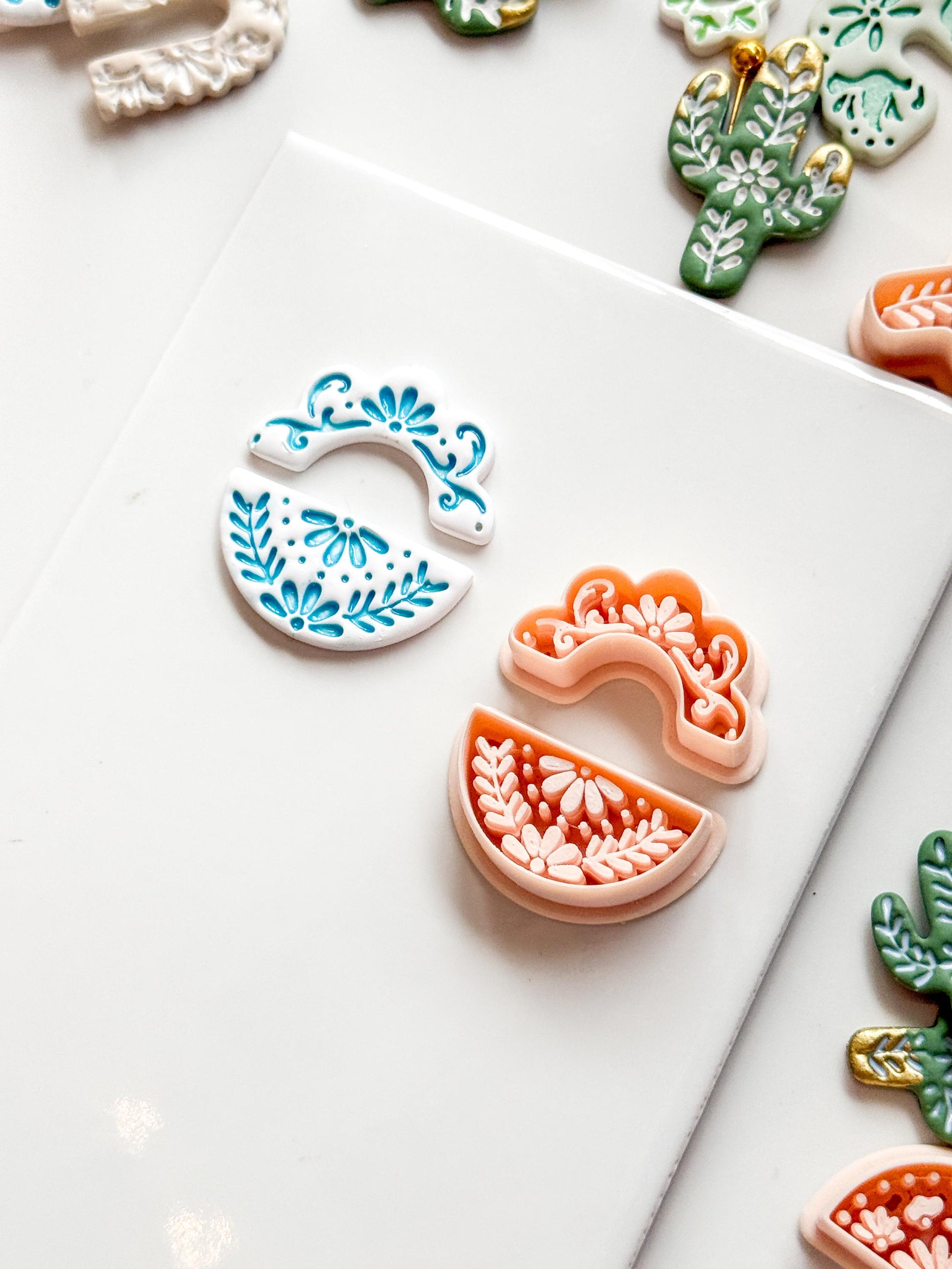 Cuatro Cutter Set: Floral Geometric Shape for Polymer Clay