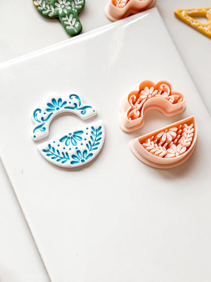 Cuatro Cutter Set: Floral Geometric Shape for Polymer Clay