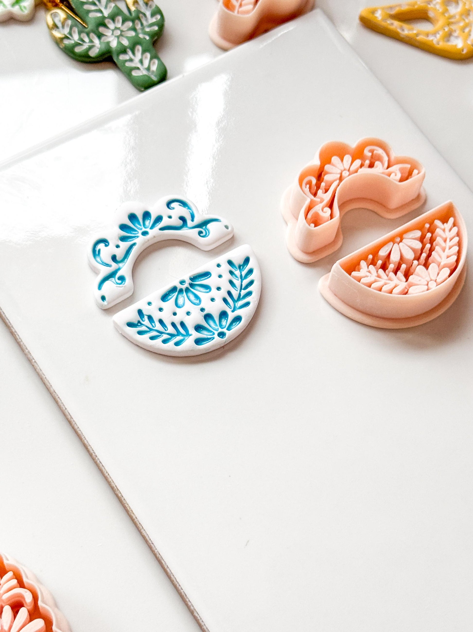 Cuatro Cutter Set: Floral Geometric Shape for Polymer Clay