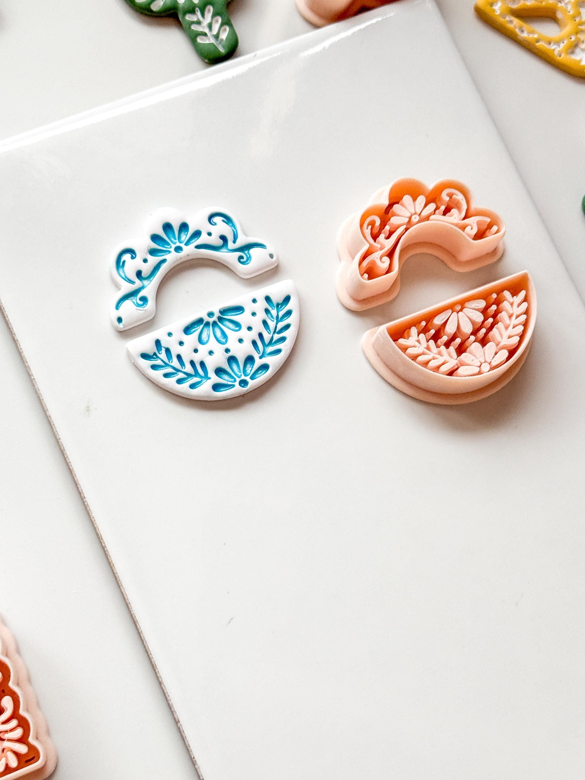 Cuatro Cutter Set: Floral Geometric Shape for Polymer Clay