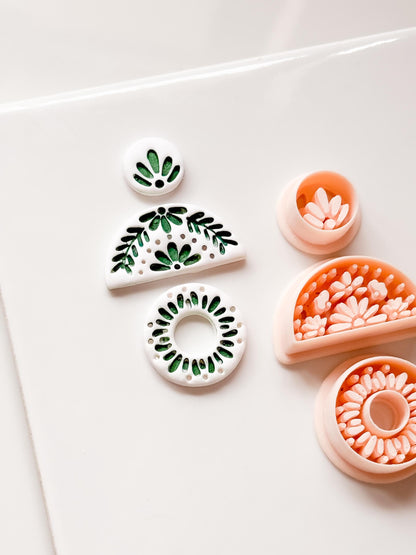 Casa Flor Cutter Set: Floral Geometric Shape for Polymer Clay