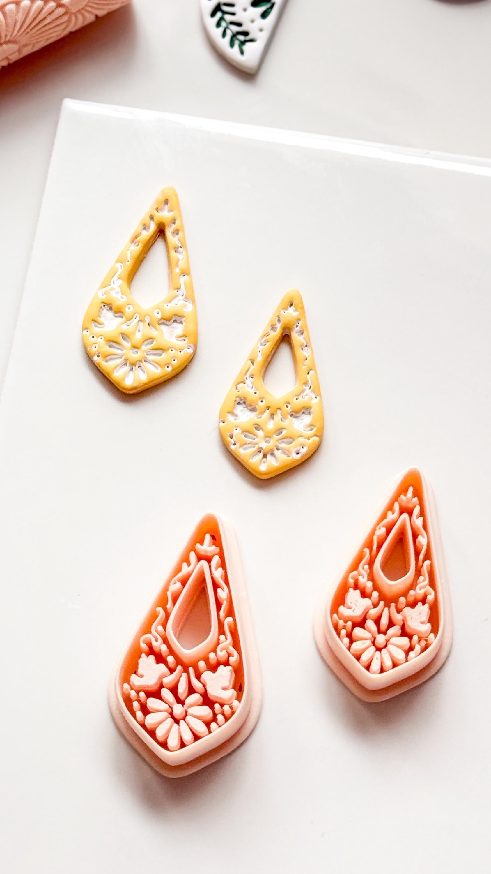 Lágrima Paloma Clay Cutter: Bird and Floral Teardrop Shape for Polymer Clay
