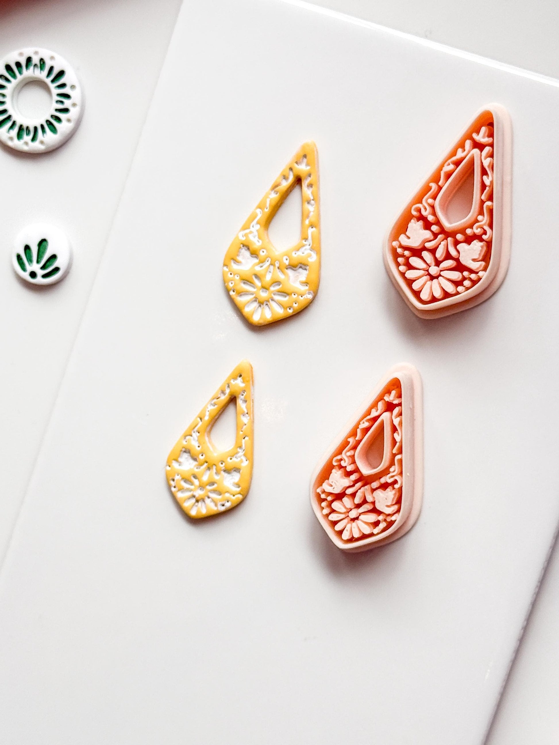 Lágrima Paloma Clay Cutter: Bird and Floral Teardrop Shape for Polymer Clay