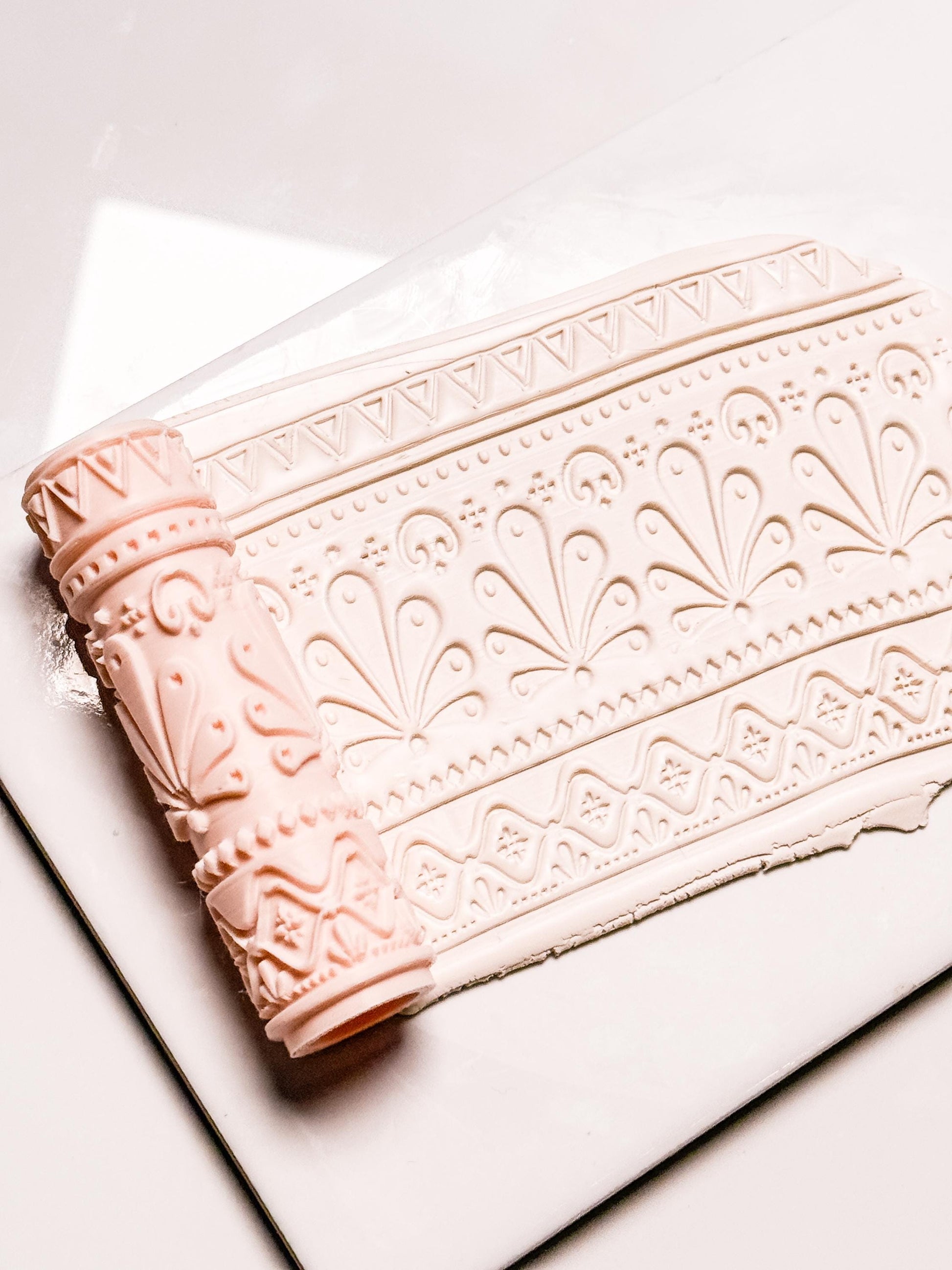 Talavera Tiles Roller: Geometric Pattern Pin for Polymer Clay