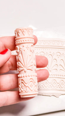 Talavera Tiles Roller: Geometric Pattern Pin for Polymer Clay