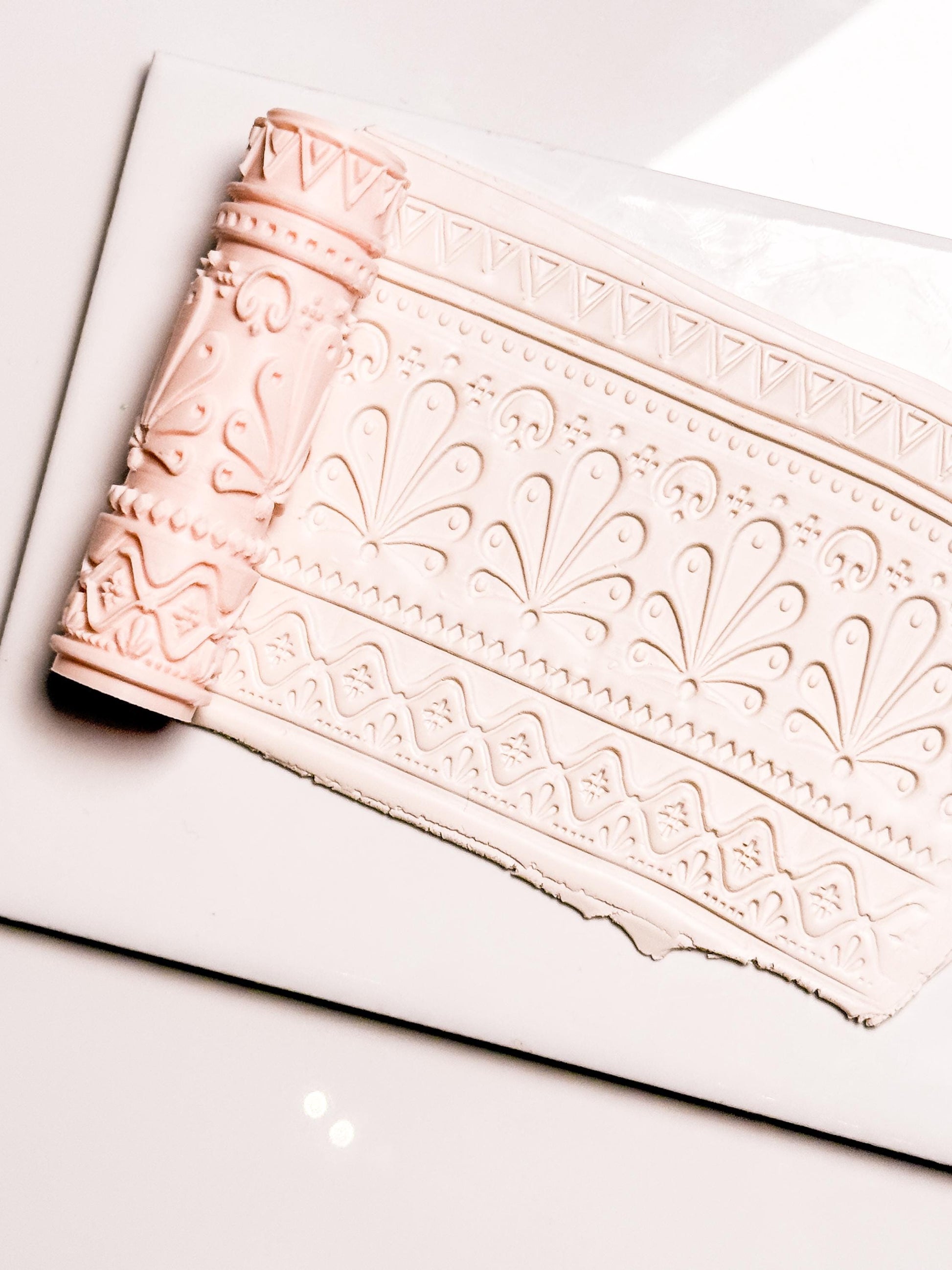 Talavera Tiles Roller: Geometric Pattern Pin for Polymer Clay