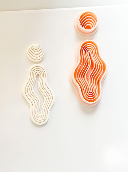 Lira Ripple Cutter: Organic Wavy Earring Shape for Polymer Clay