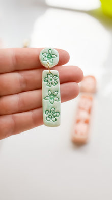 Mali Floral Bar Cutter: Slim Rectangle Floral for Polymer Clay