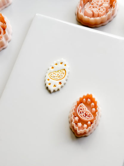 Nixi Citrus Slice Frame Cutter: Oval Shape Lemon for Polymer Clay