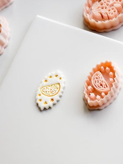 Nixi Citrus Slice Frame Cutter: Oval Shape Lemon for Polymer Clay