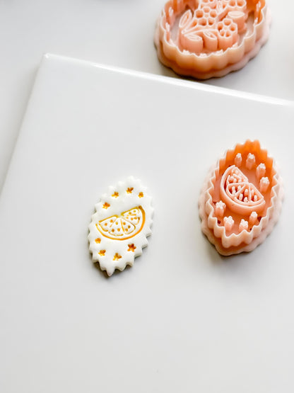 Nixi Citrus Slice Frame Cutter: Oval Shape Lemon for Polymer Clay