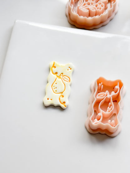 Pua Pear Cutter: Organic Rectangle Polymer Clay Earring Shape