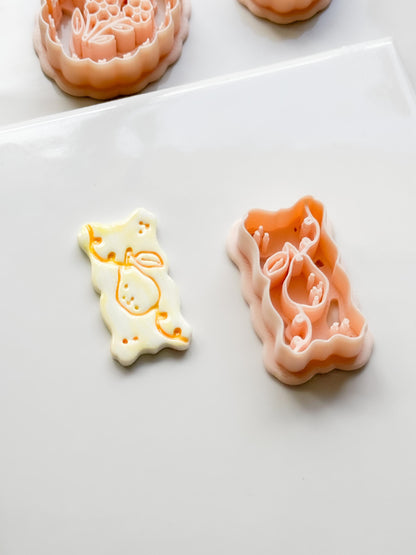 Pua Pear Cutter: Organic Rectangle Polymer Clay Earring Shape