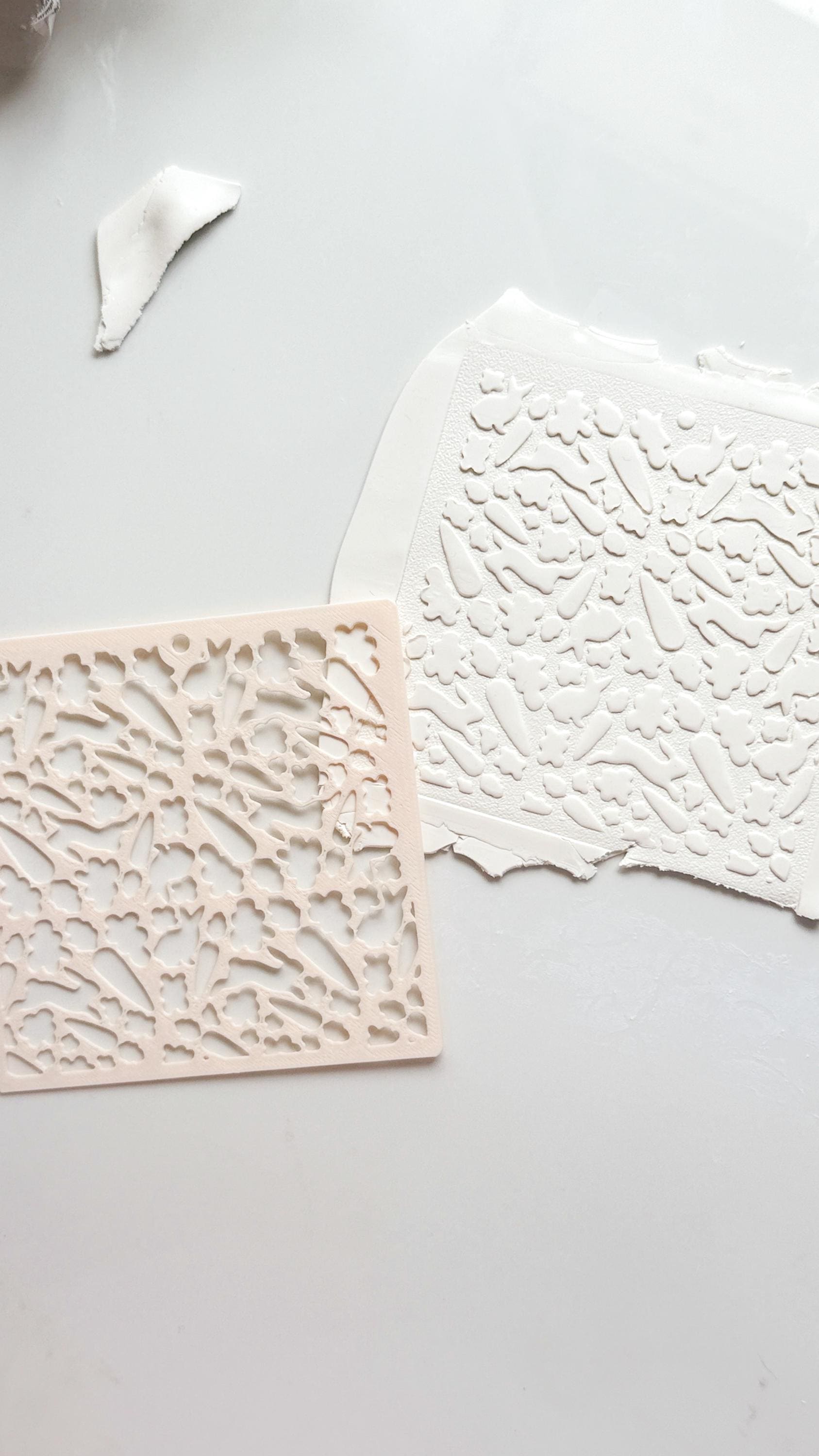 Easter Garden Stencil: Bunny and Carrot Pattern for Polymer Clay