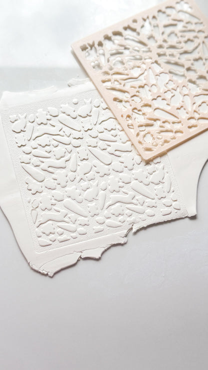 Easter Meadow Stencil: Bunny and Chick Pattern for Polymer Clay