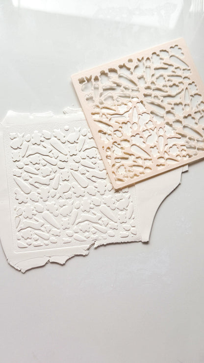 Easter Meadow Stencil: Bunny and Chick Pattern for Polymer Clay