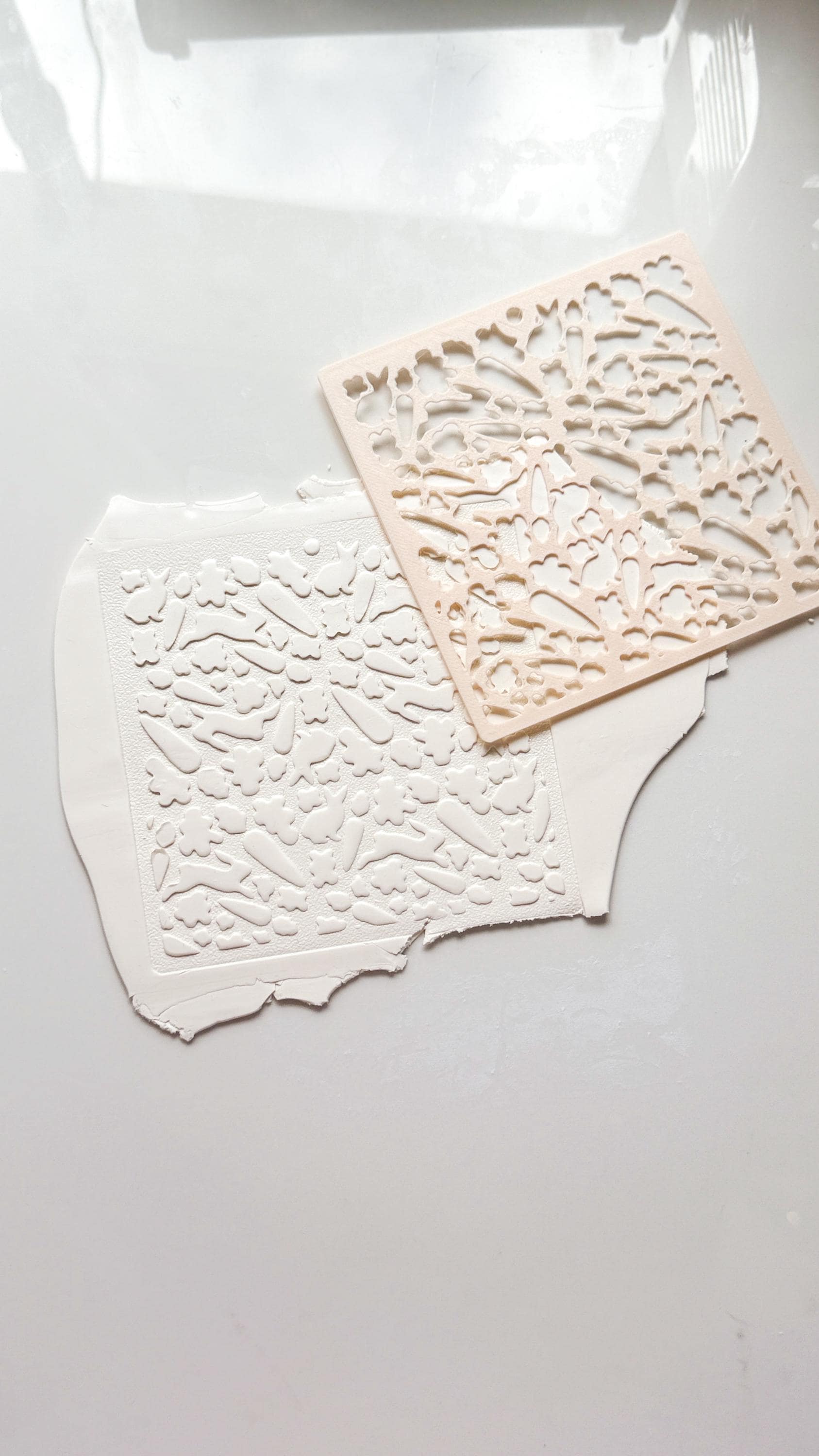 Easter Meadow Stencil: Bunny and Chick Pattern for Polymer Clay