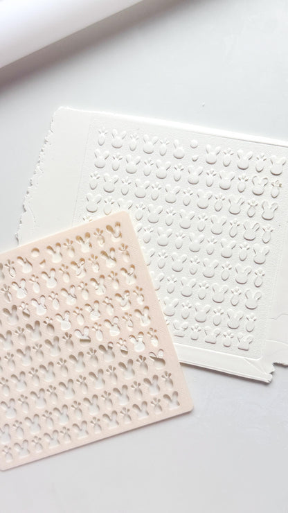 Bunny Face & Carrot Stencil: Easter Pattern Polymer Clay