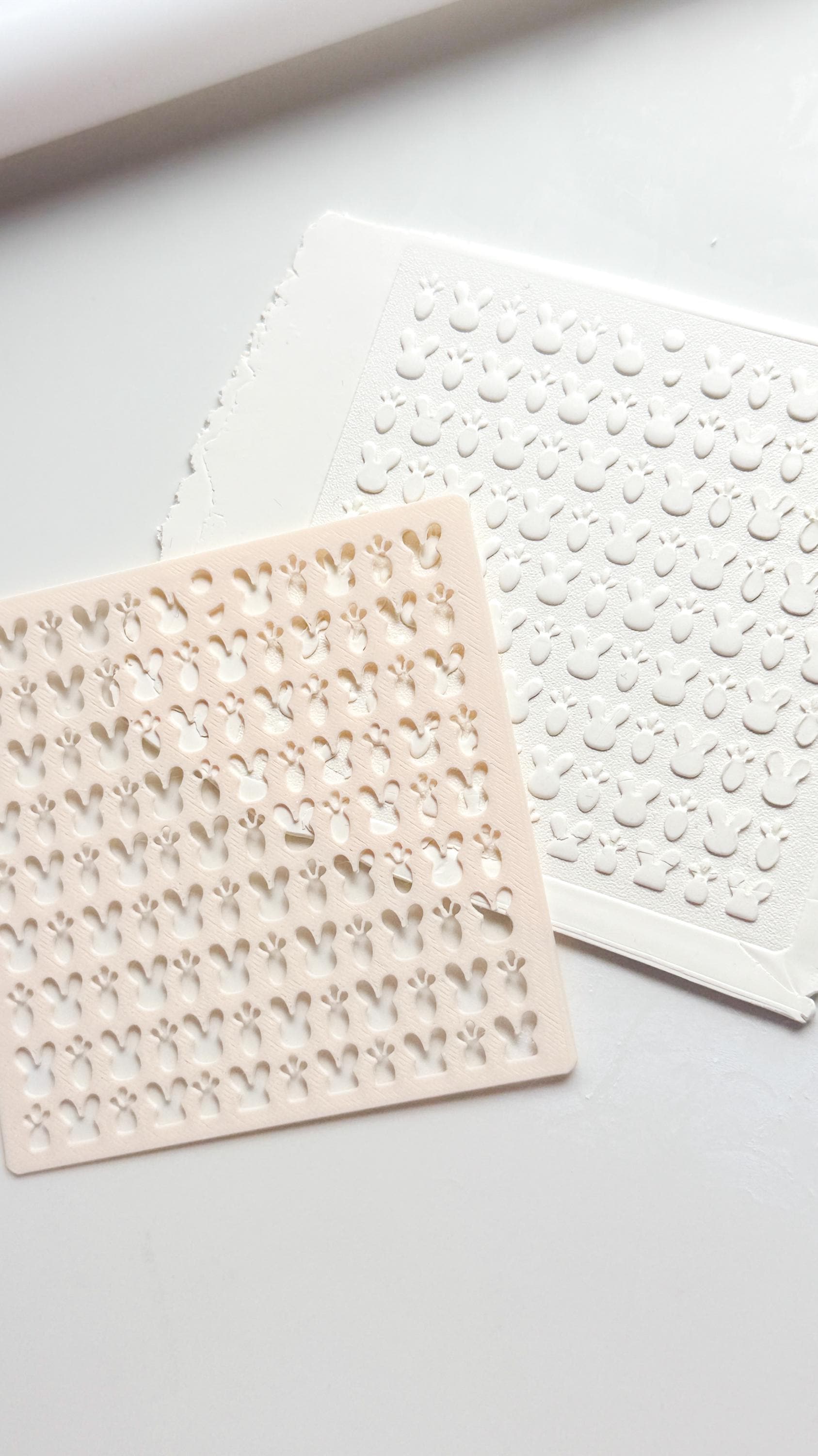 Bunny Face & Carrot Stencil: Easter Pattern Polymer Clay