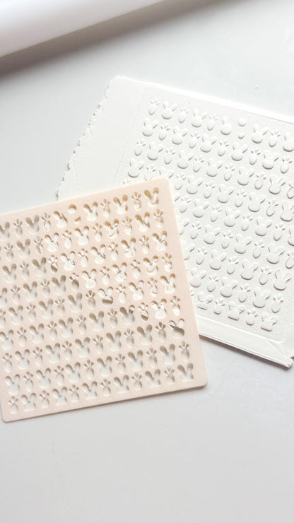 Bunny Face & Carrot Stencil: Easter Pattern Polymer Clay