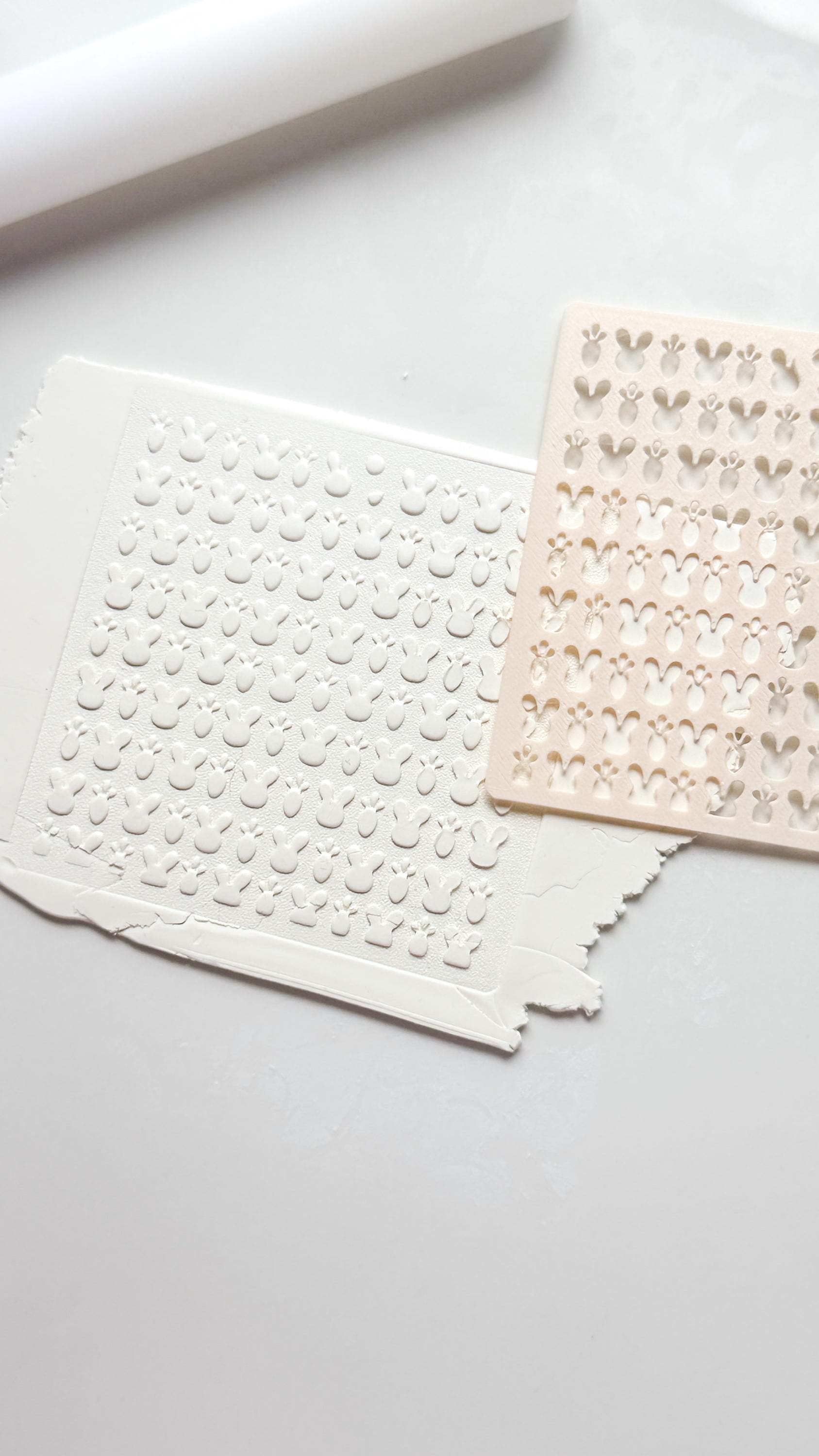 Bunny Face & Carrot Stencil: Easter Pattern Polymer Clay