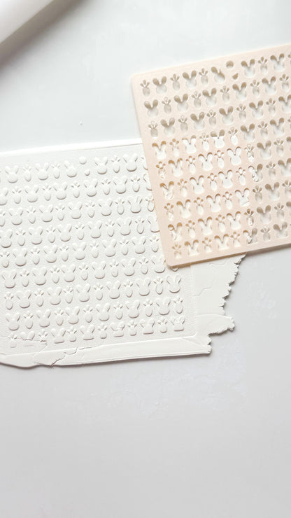 Bunny Face & Carrot Stencil: Easter Pattern Polymer Clay