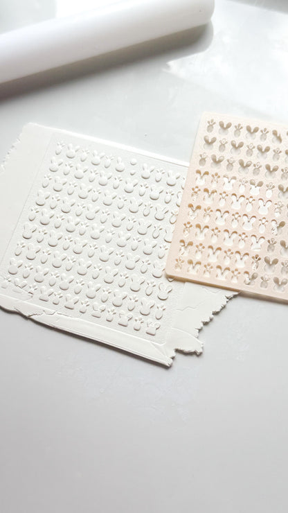 Bunny Face & Carrot Stencil: Easter Pattern Polymer Clay