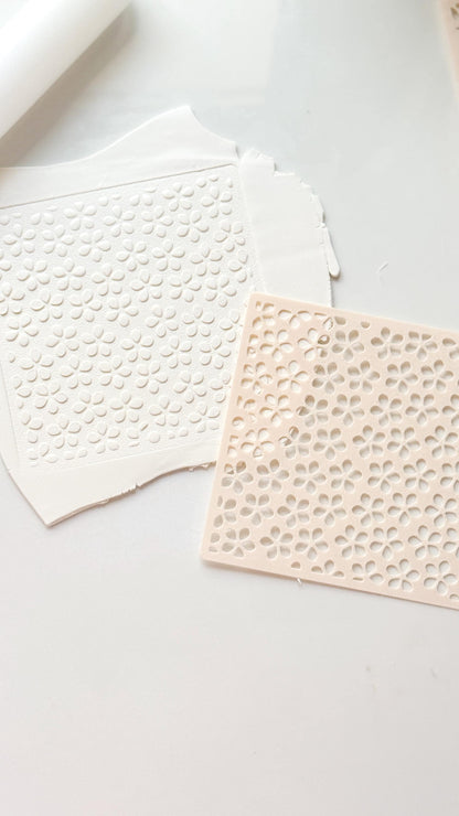 Spring Flower Stencil: Floral Pattern for Polymer Clay