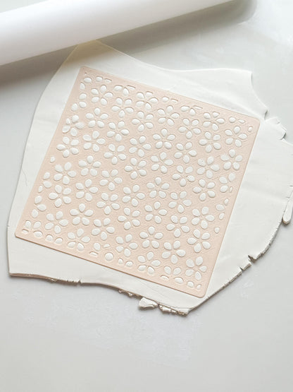 Spring Flower Stencil: Floral Pattern for Polymer Clay