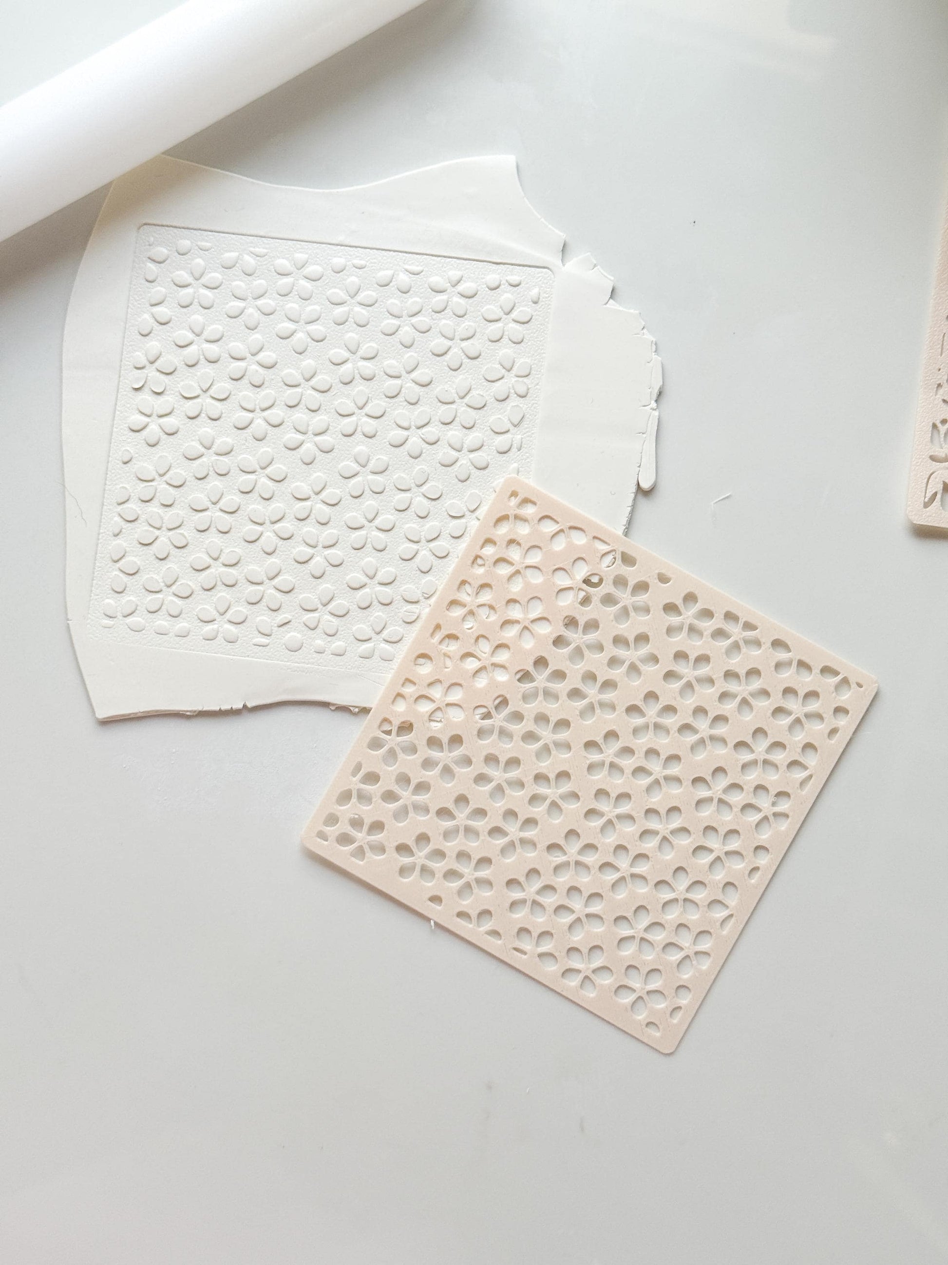 Spring Flower Stencil: Floral Pattern for Polymer Clay