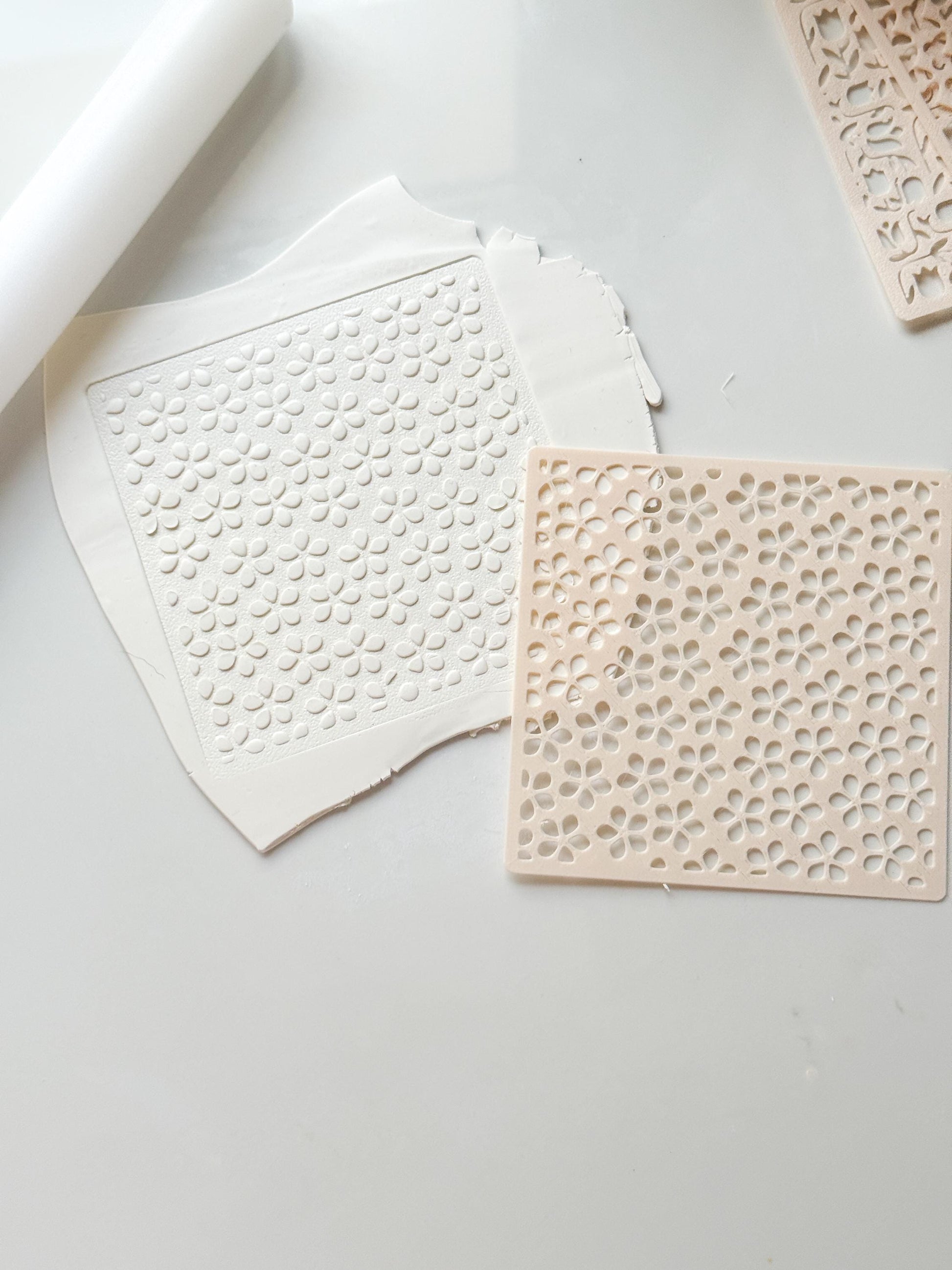 Spring Flower Stencil: Floral Pattern for Polymer Clay