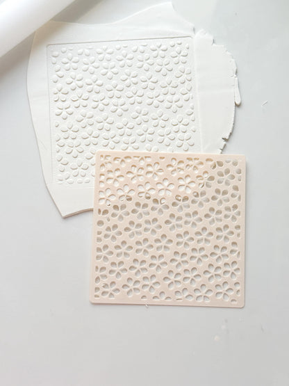 Spring Flower Stencil: Floral Pattern for Polymer Clay