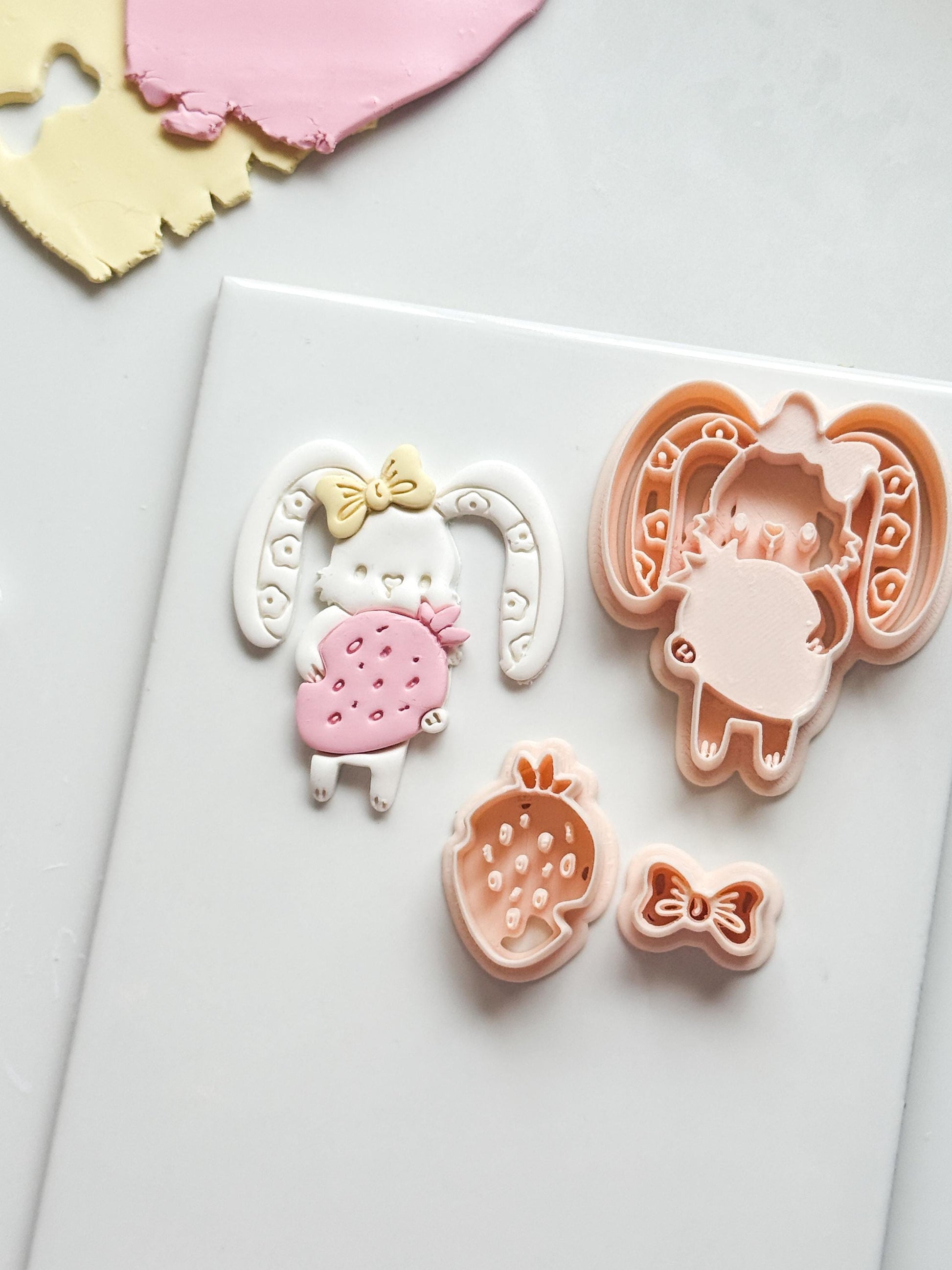 Bunny Berry Cutter: Strawberry Rabbit Shape for Polymer Clay