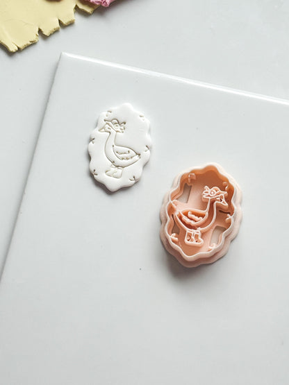 Elio Goose Frame Cutter: Farm Bird with Boots for Polymer Clay