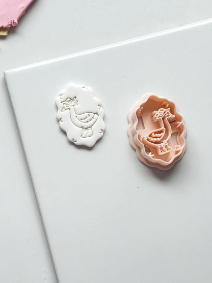Elio Goose Frame Cutter: Farm Bird with Boots for Polymer Clay