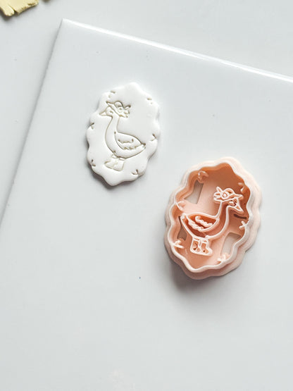 Elio Goose Frame Cutter: Farm Bird with Boots for Polymer Clay