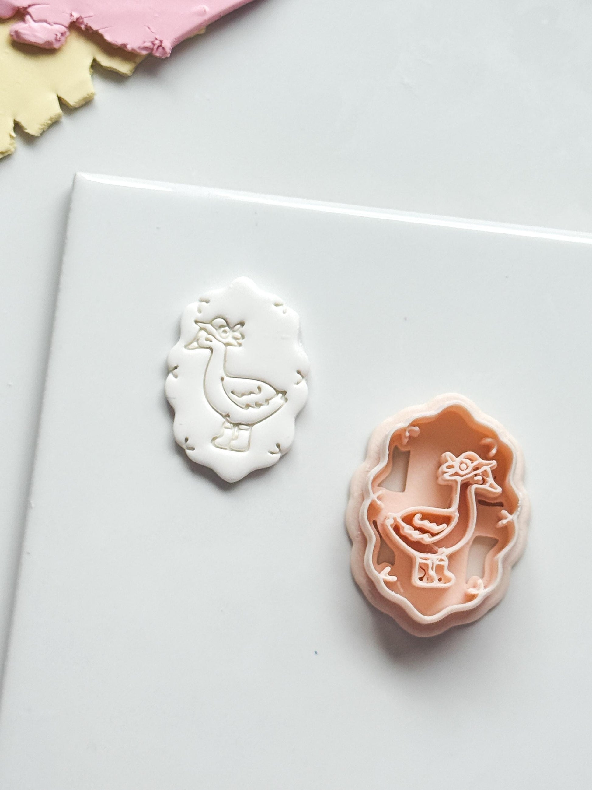 Elio Goose Frame Cutter: Farm Bird with Boots for Polymer Clay