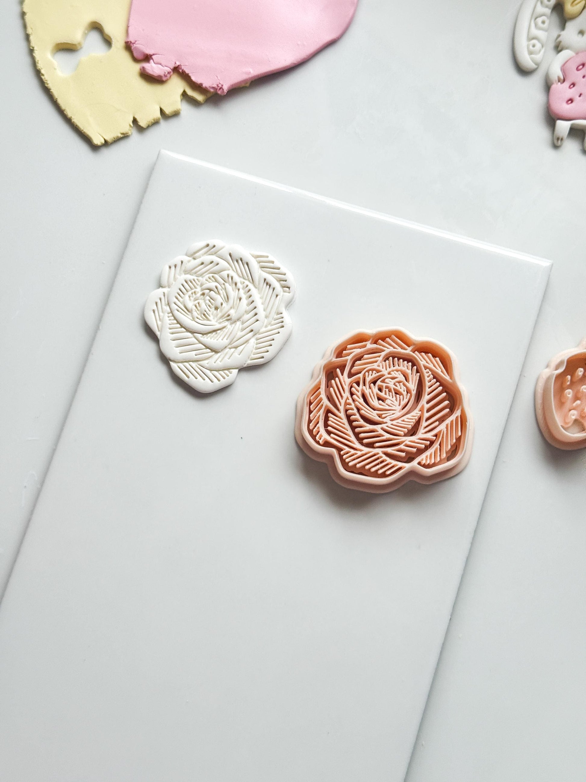 Sketch Rose Cutter: Detailed Flower Shape for Polymer Clay
