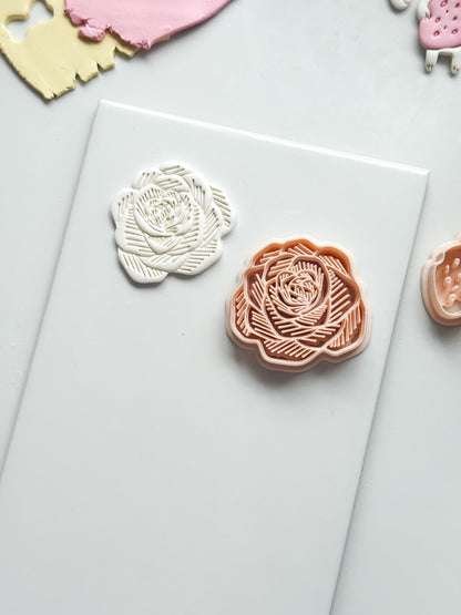 Sketch Rose Cutter: Detailed Flower Shape for Polymer Clay
