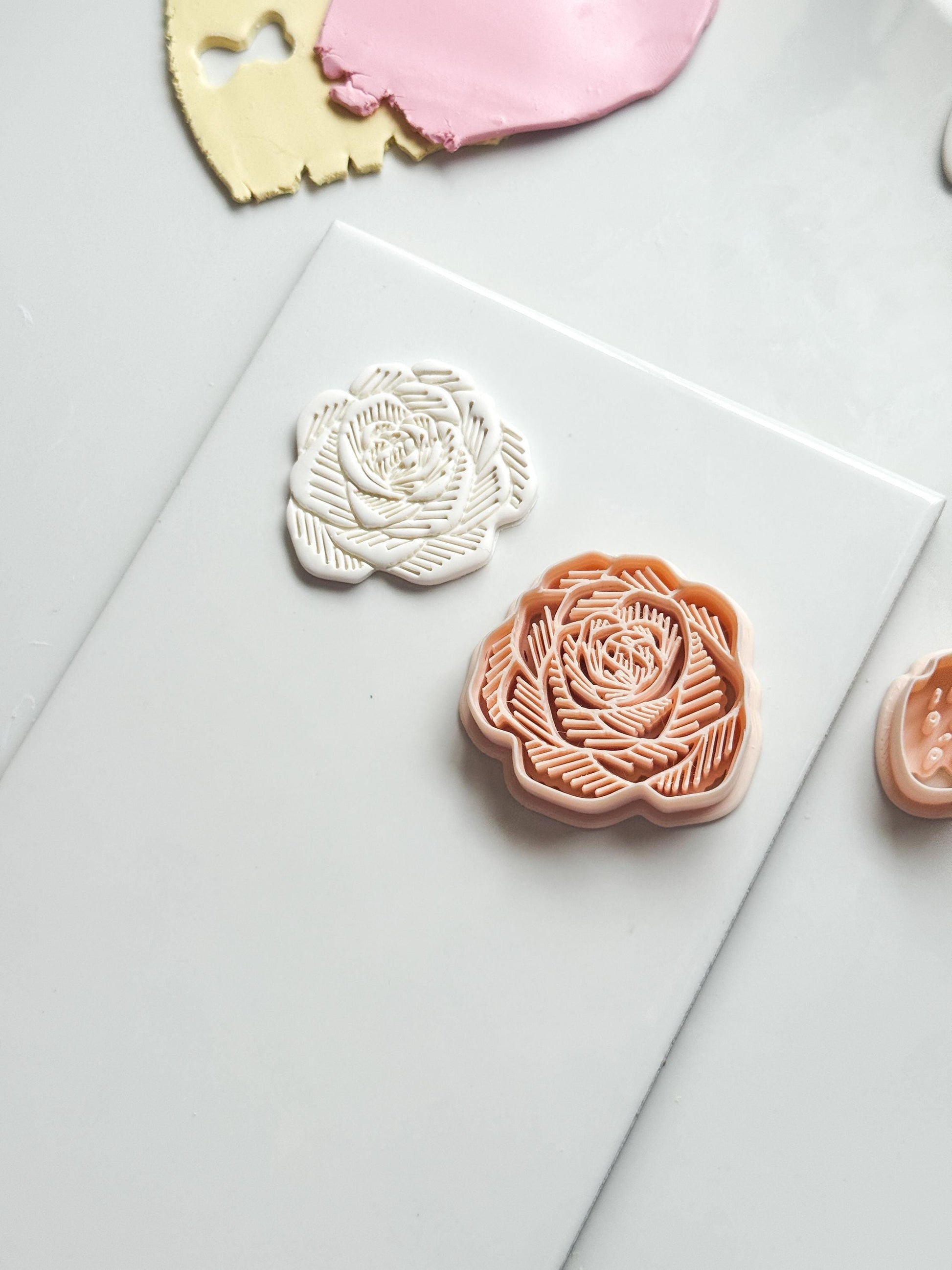 Sketch Rose Cutter: Detailed Flower Shape for Polymer Clay