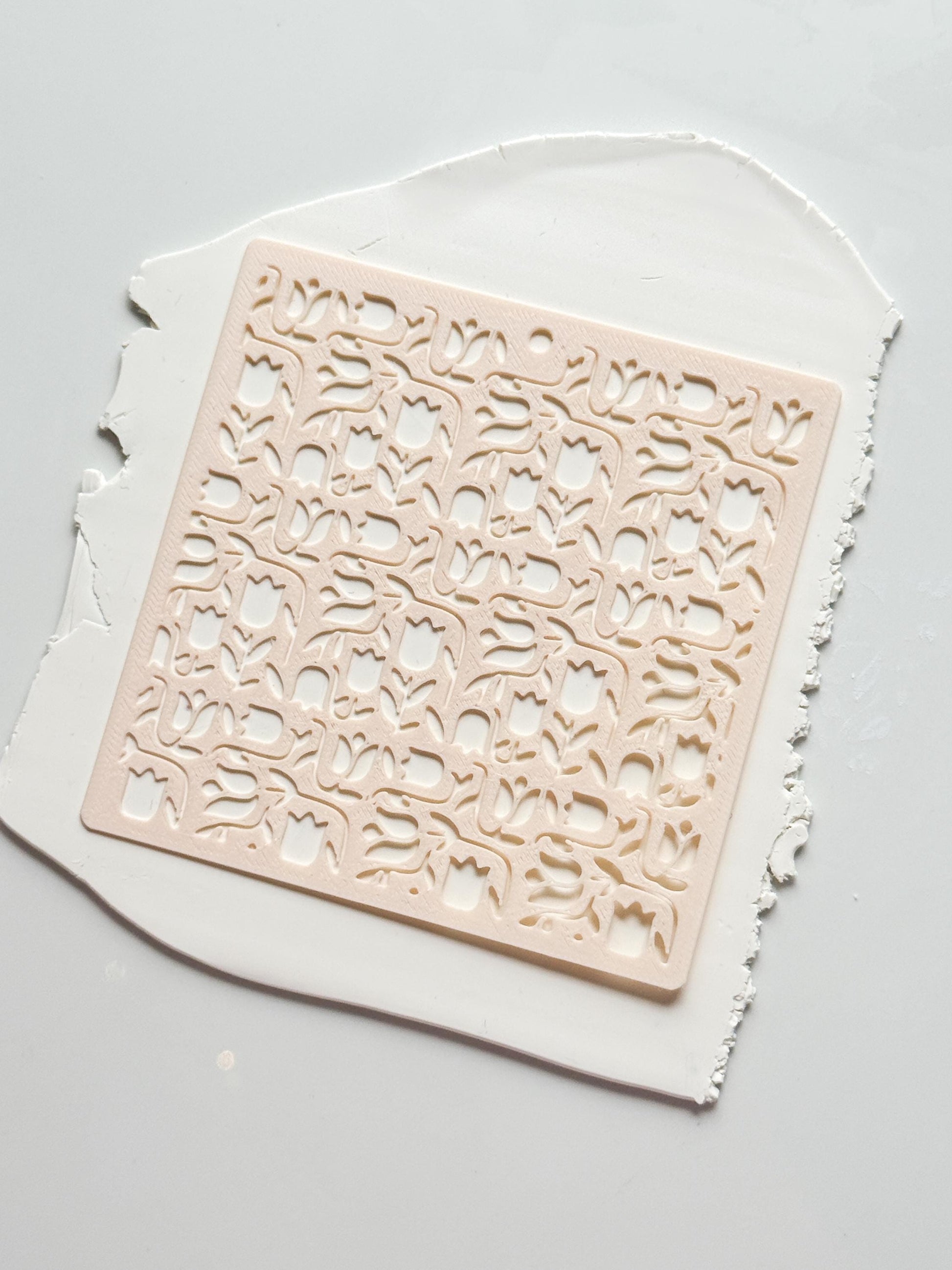 Tulip Dance Stencil: Floral Pattern for Polymer Clay