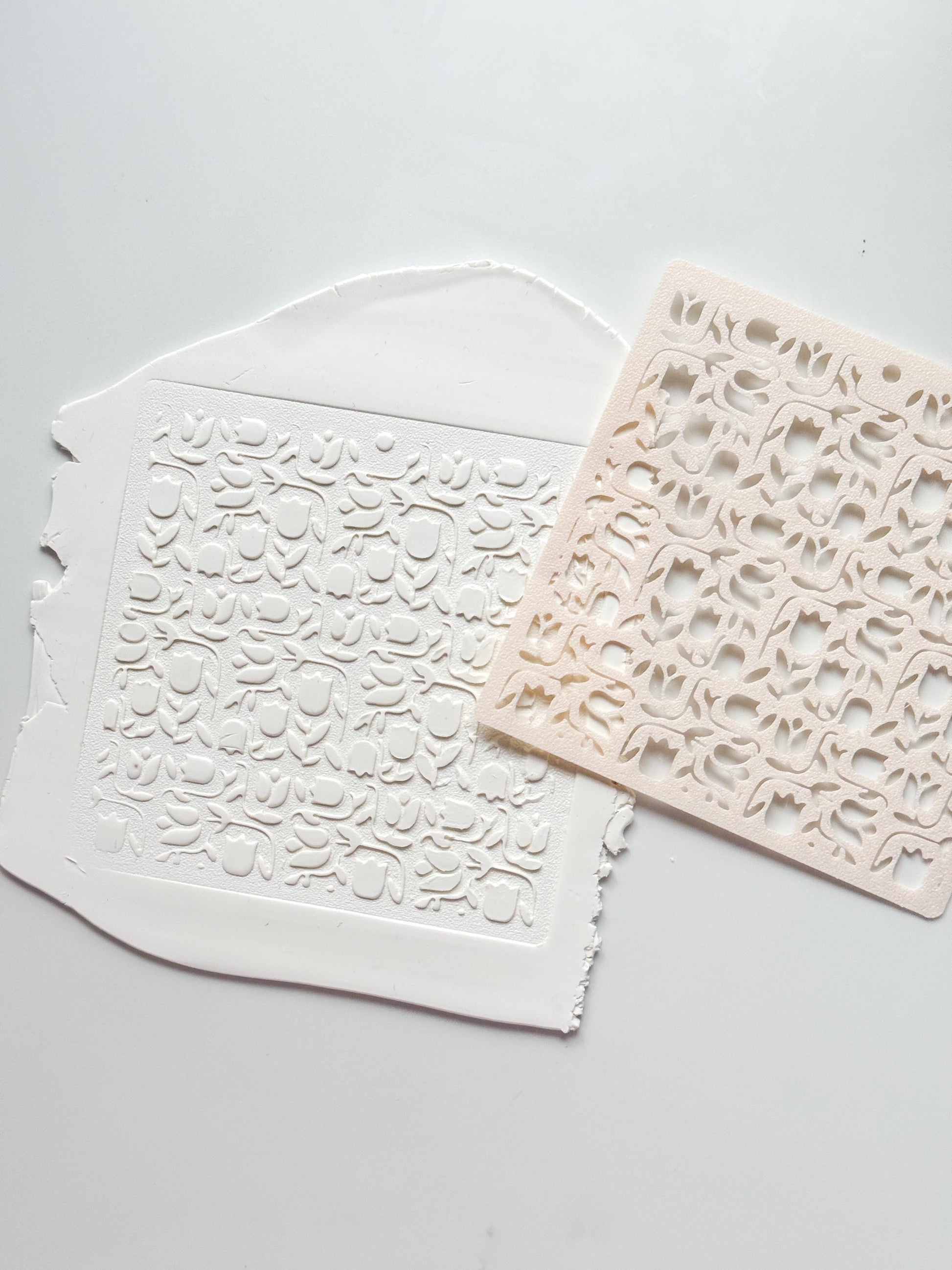 Tulip Dance Stencil: Floral Pattern for Polymer Clay