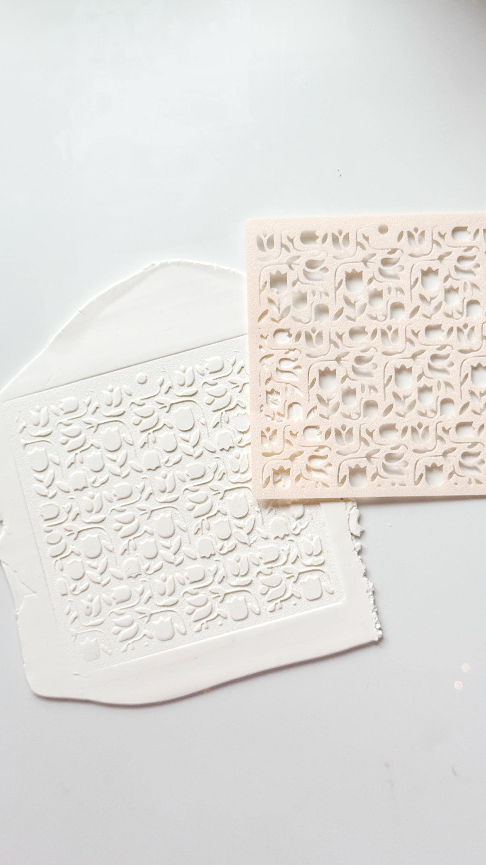 Tulip Dance Stencil: Floral Pattern for Polymer Clay