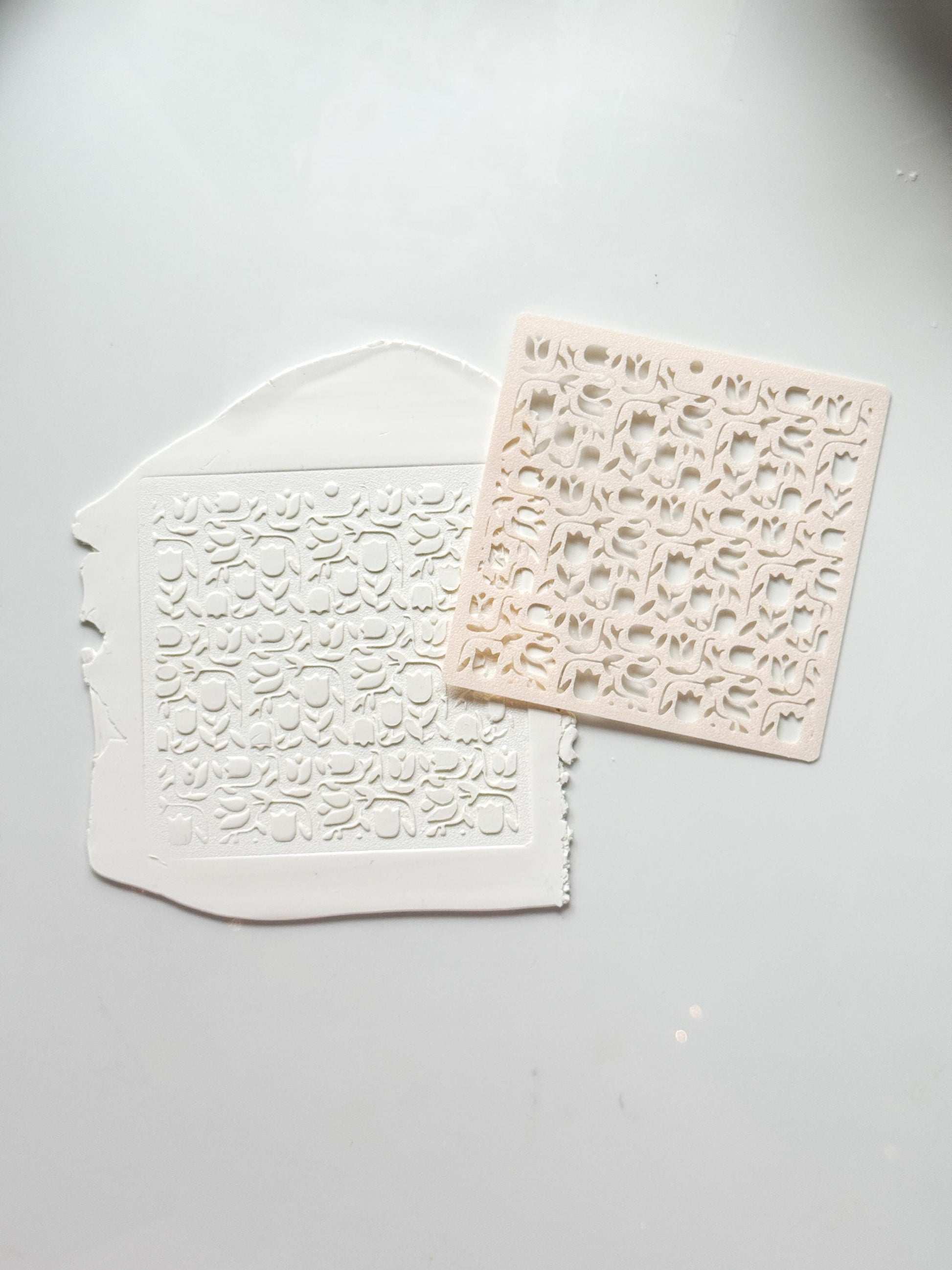 Tulip Dance Stencil: Floral Pattern for Polymer Clay